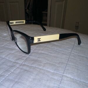 Black and Cream Chanel Glasses